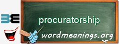 WordMeaning blackboard for procuratorship